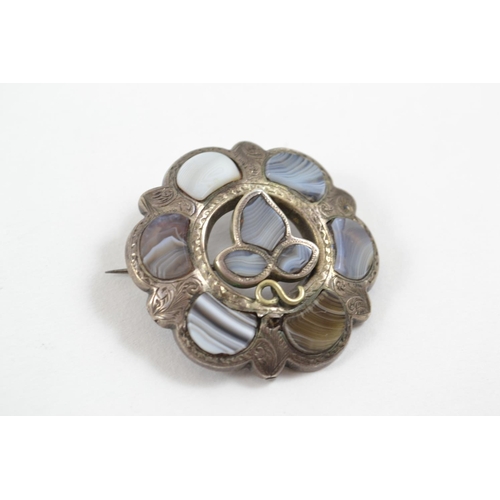 597 - Scottish Silver Agate Brooch