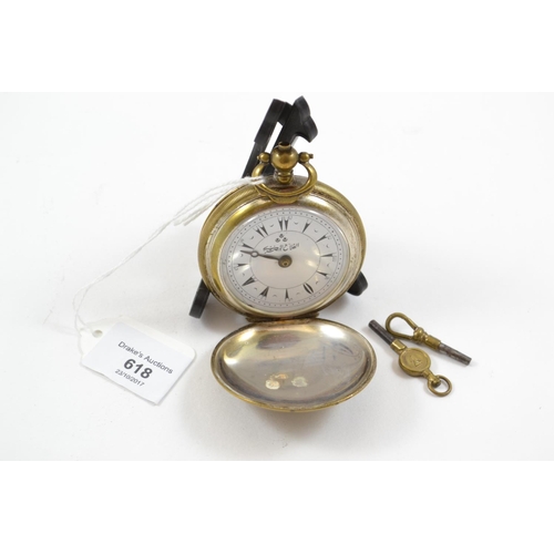 618 - C19 Gilt pocket watch, made for the Turkish market