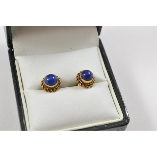 635 - 9ct Lapis Earrings