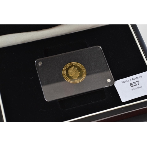 637 - Proof Quality Gold Soverign in Case 2015