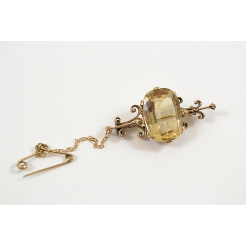 652 - Gold And Citrine Brooch Dated 1841/1897