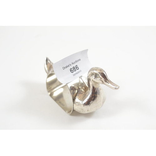 686 - Silver Duck Napkin Ring HM Birmingham