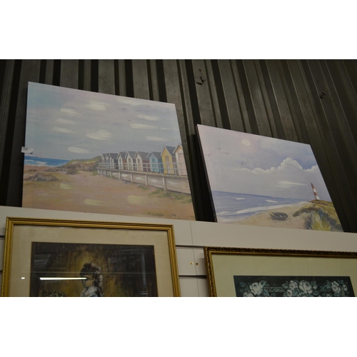 715 - Pair of Contemporary seaside Canvases