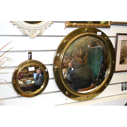 720 - 2x Circular Convex Porthole Mirrors