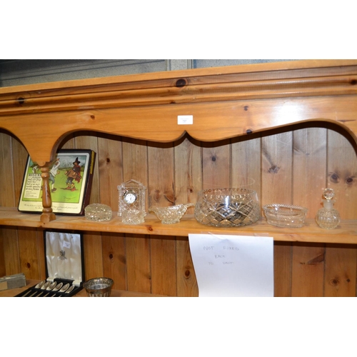 738 - Cut Glass and other items on Top Shelf