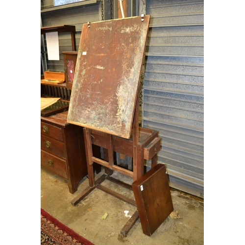 746 - Antique Artist Easel with Storage Compartment by Bryce and Smith London