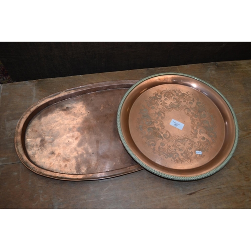 785 - 2x English Copper Trays