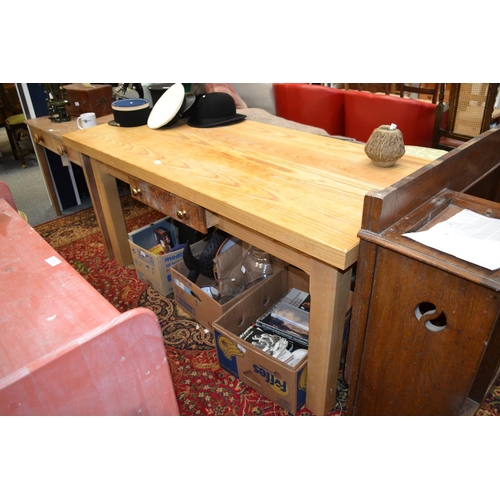 797 - Solid Wood Topped Bespoke Made Kitchen Table with Drawer W66