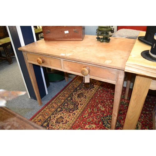 803 - Stripped Pine 2 Drawer Kitchen Table W39