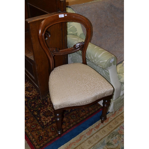 807 - Upholstered Victorian Balloon Backed Chair