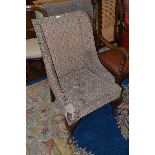 808 - Victorian Sloping Armed fire side Chair (Good Reupholstery Project)