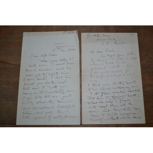 538 - John Ruskin Signed and Dated Letters Addressed From Brantwood, Coniston, Lancashire, Mostly Jan 1880