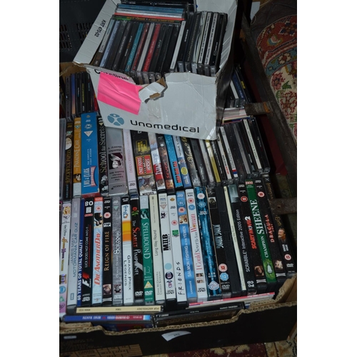 282 - Box of various DVD's inc. Men in Black + Box of CD's inc. contemporary