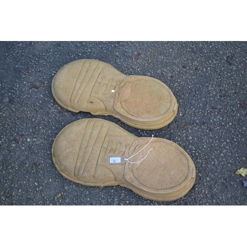 90 - Pair of garden feature laced shoe stepping stones