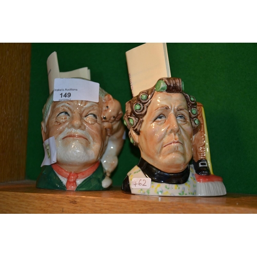 149 - Pair of 'Last of the Summer Wine' character mugs, Compo & Nora Batty. H9.5cm.