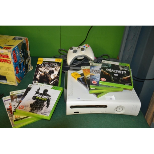 196 - Xbox 360 & 10 games inc. Battlefield 3.