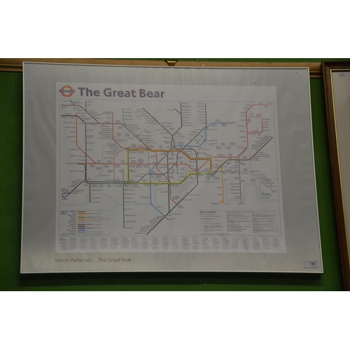 106 - 'The Great Bear' of notable people, in a tube map style, framed