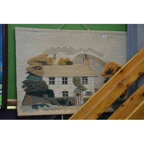 108 - Hanging tapestry of a cottage