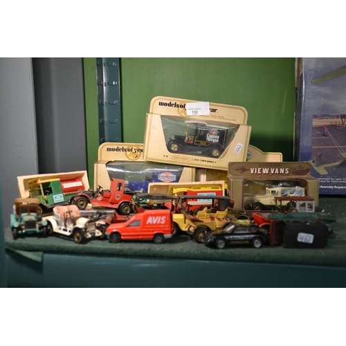 132 - Various collectable toy cars. Mostly models of yesteryear