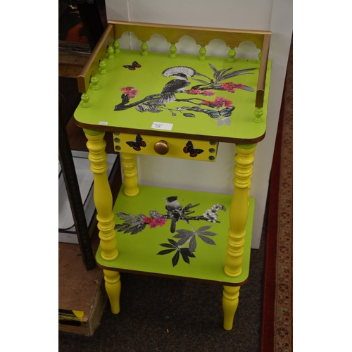 172 - Decoupaged 2 tier painted telephone table