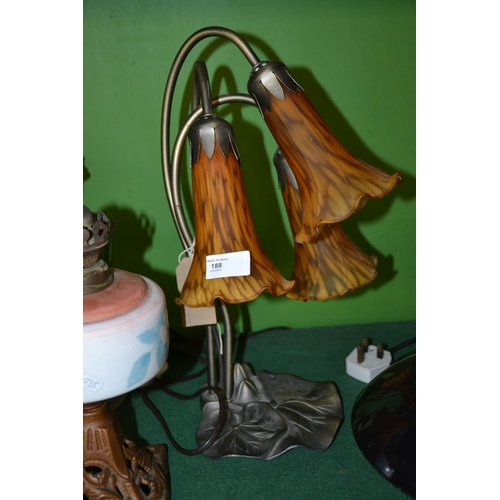 188 - Art Nouveau style triple light table lamp