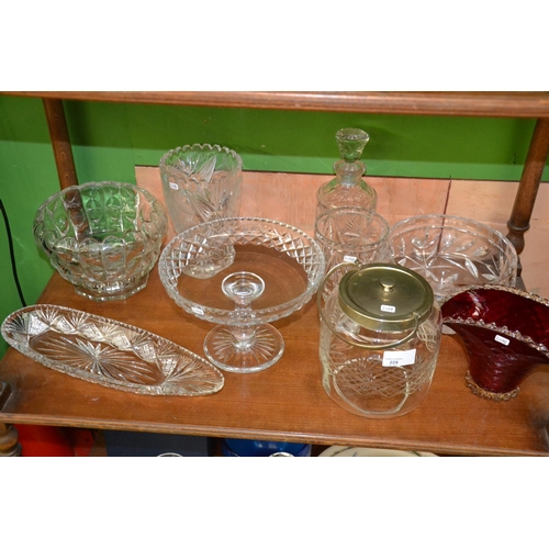 229 - All glass & crystal ware on shelf