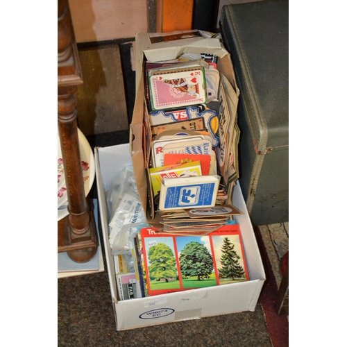 233 - Tea card books, vintage beer mats & playing cards etc.