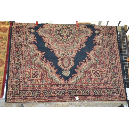 344 - Blue & red Persian style rug. w167cm l230cm