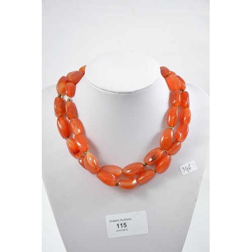 115 - C19 Cornelian necklace, 
Persian