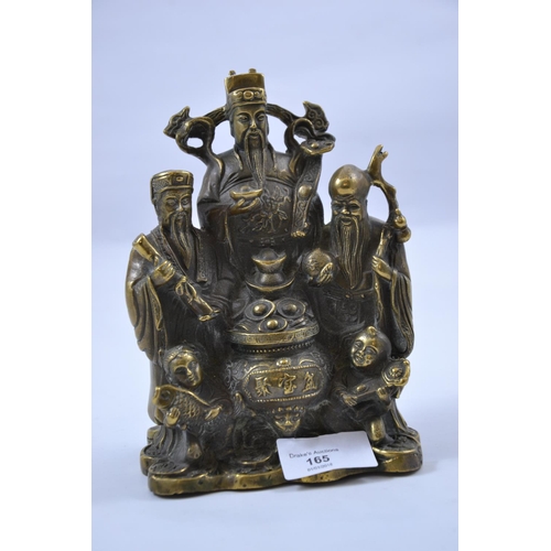 165 - C19/20 Brass deity figure group