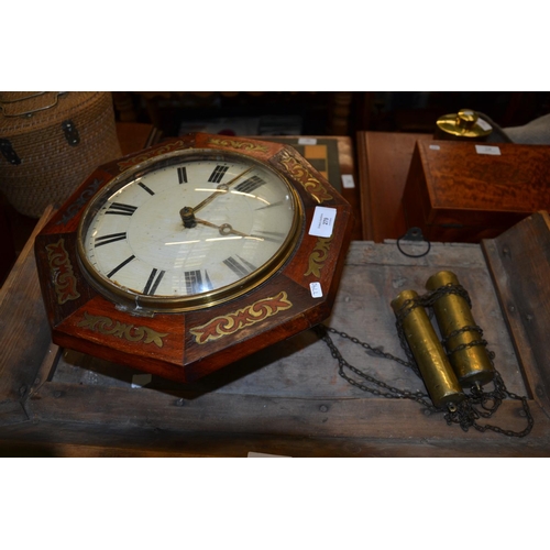 279 - C19 chain driven wall clock with inset brass (AF) 7 day