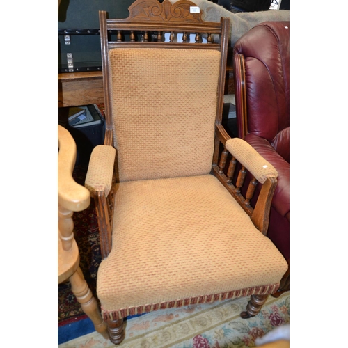 335 - Victorian oak arm chair