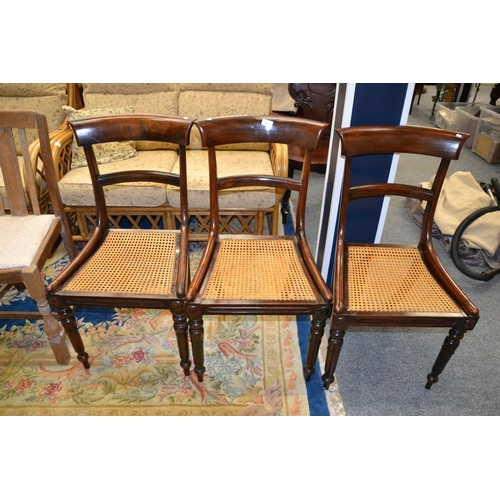 342 - Set of 3 woven cane seated dining chairs