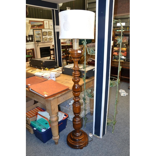 347 - Victorian standard lamp with modern shade