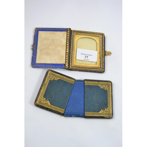 77 - Mid Victorian travelling case picture frame.