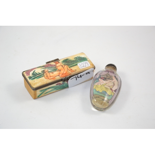 74a - Japanese erotic scent bottle & box