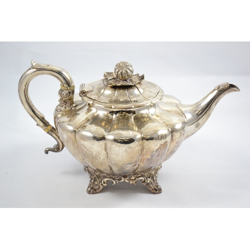 118 - HM London 1841 4 piece coffee, teapot, milk & sugar bowl. Total weight 2008g / 64.56t.oz. Made by Wi... 