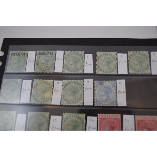 455 - Gibraltar. 4 stocksheets of mint QV to KGV