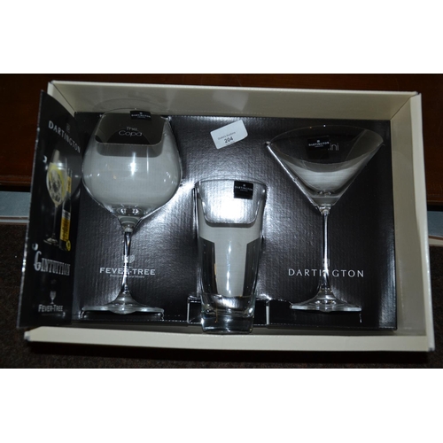 204 - Boxed Dartington crystal trio of glasses