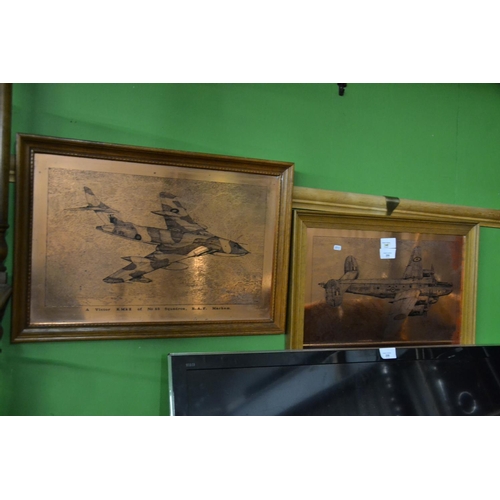 206 - Two copper engravings of military aircraft