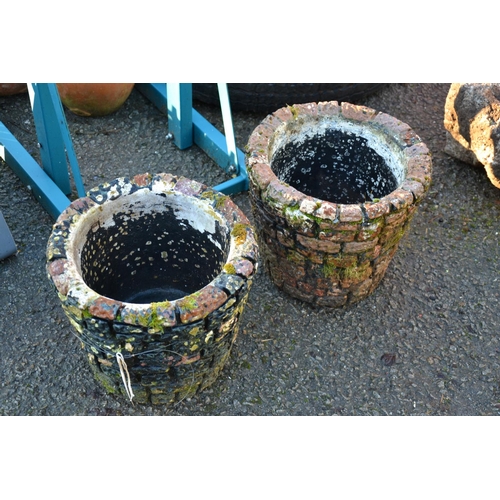 44 - Pair of brick effect planters