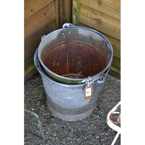 159 - 3 Galvanised buckets + Galvanised watering can