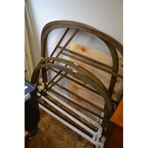 11 - French art deco brass and wrought iron single bed