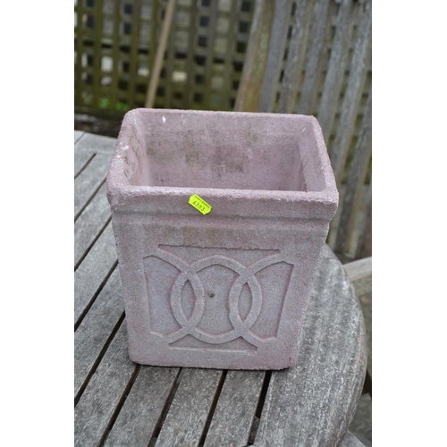 146 - Square tapered pink planter