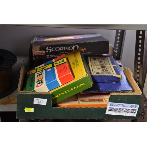 75 - Box of vintage games, past times etc