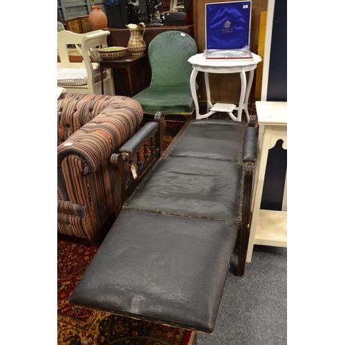 737 - Fully reclining (to bed position)  Victorian campaign chair