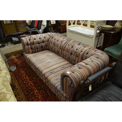 738 - Early C20 Button back chesterfield, upholstered with Liberty fabric