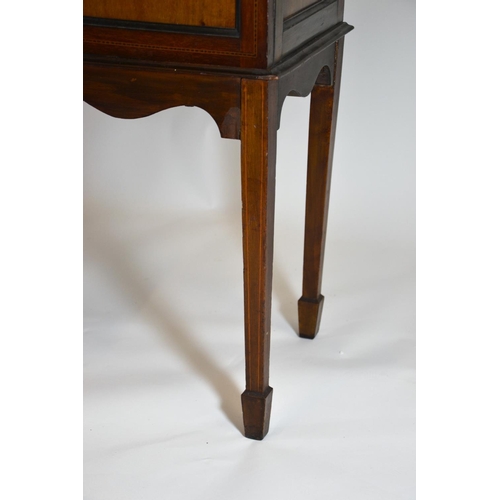 107 - Edwardian glass front & sided cabinet, with impressive bowed glass front, on arrow feet. 172cm high ... 