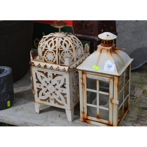 137 - 3 garden lanterns inc. moorish style