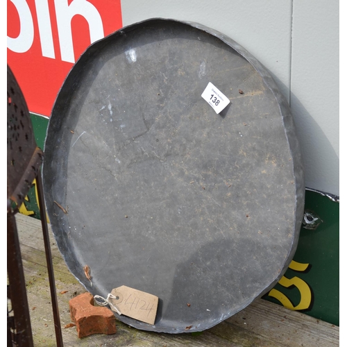 138 - A lead lid / tray, diameter 38cm